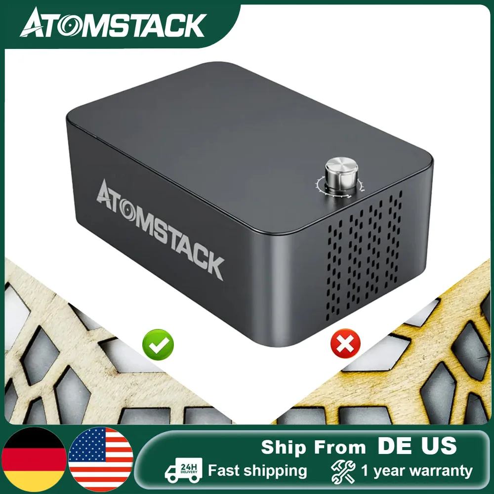 Atomstack F60 Air Assist System Per A6 Pro/A12 Pro/A24 Pro/A20 Pro/X30/A40/S40/X40 Pro/A70 Max Laser Engraver Dual Pump Cleaner