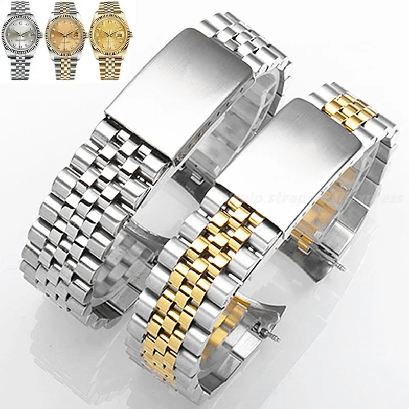 Cinturino In Metallo Curvo Per Rolex Datejust Per Cinturino Jubilee 18Mm 19Mm 20Mm 21Mm 22Mm Cinturino In Acciaio Inossidabile Accessori Da Uomo