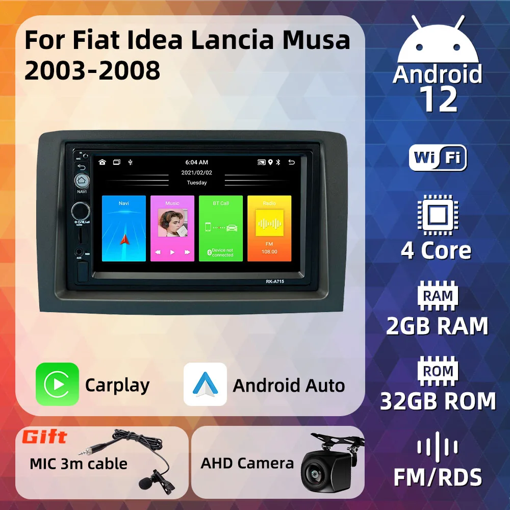 Carplay Stereo Per Fiat Idea Lancia Musa 2003 -2008 2 Din Android Autoradio Lettore Multimediale Unità Principale Autoradio Navigazione Gps