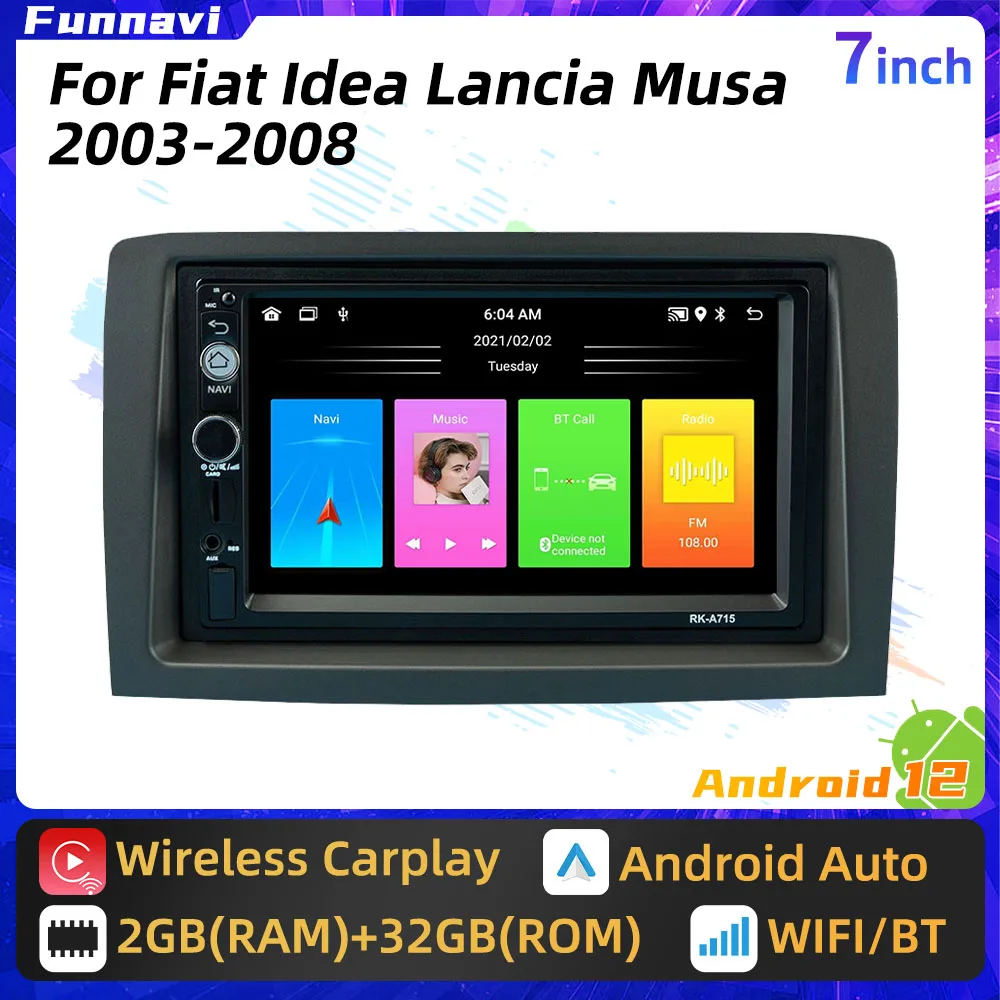 Carplay Stereo Per Fiat Idea Lancia Musa 2003 -2008 2 Din Android Autoradio Lettore Multimediale Unità Principale Autoradio Navigazione Gps