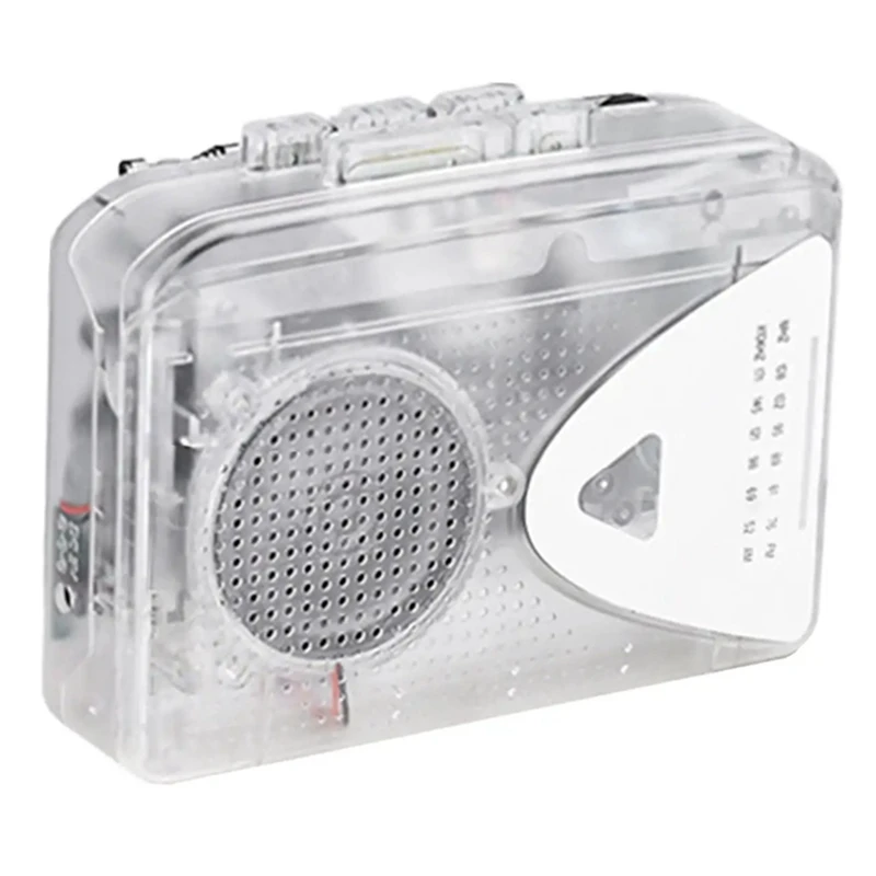 Cassetta Trasparente Fm/Am Radio Altoparlante Esterno Lettore Stereo Nastro Walkman