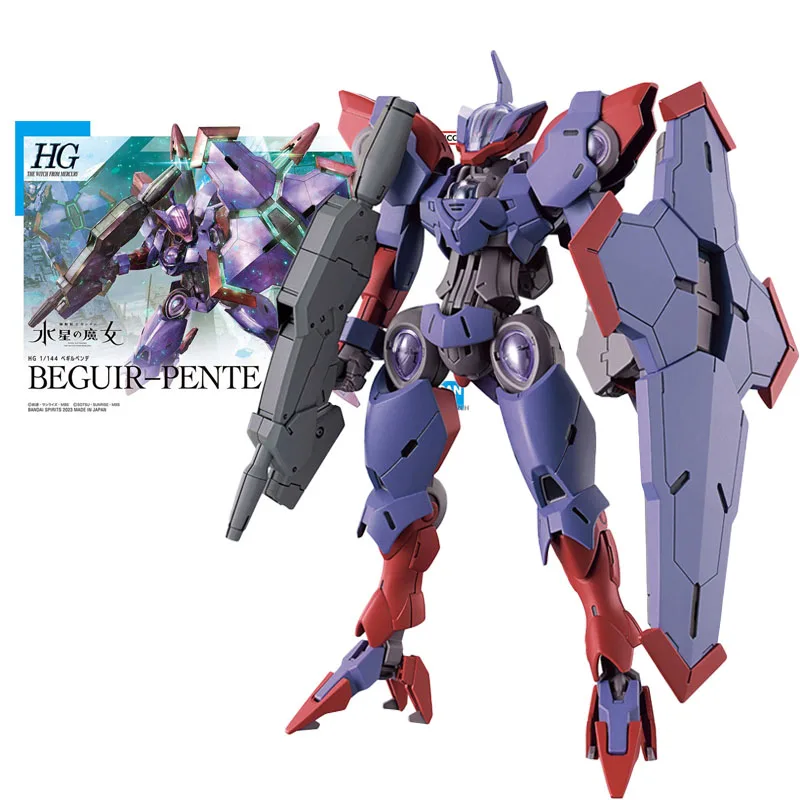 Bandai Gundam Model Kit Anime Figures Hg 1/144 Witch Da Mercury Beguir-Pente Mobile Suit Gunpla Action Figure Toys For Boys