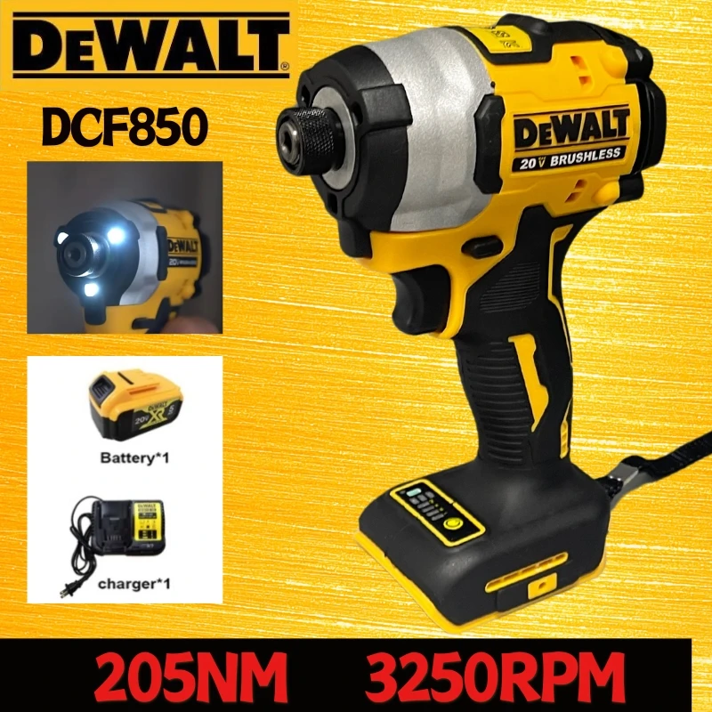 Dewalt Dcf850 Cacciavite Avvitatore A Percussione 20V Trapano Elettrico A Percussione Utensili Elettrici Motore Brushless 205Nm Strumento Ricaricabile