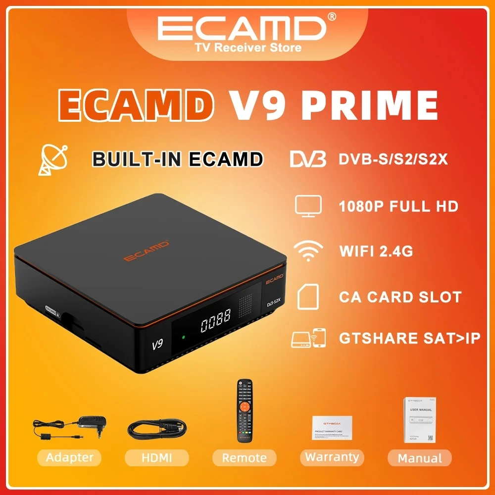 Gtmedia V7 S5X Ecam Decoder Satellitare Dvb-S2 S2X Avs + Vcm Acm Multi-Stream T2Mi Pls Tv Box 1080P Biss Auto Roll Ricevitore Powervu
