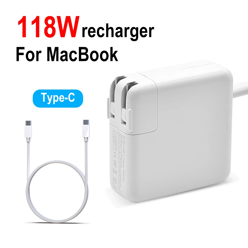 Per Macbook Pro Charger 118W Adattatore Di Alimentazione Usb C Per Macbook Pro 16 15 14 Pollici 2021 2020 2019 2018, Nuovo Per Macbook Air 13 Pollici