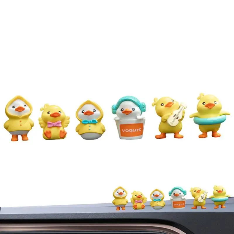 Little Ducks Mini Car Ducks 6Pcs Mini Ducks Cute Tiny Ducks Small Car Ducks Piccole Anatre Per Home Prank Game & Car Decor School