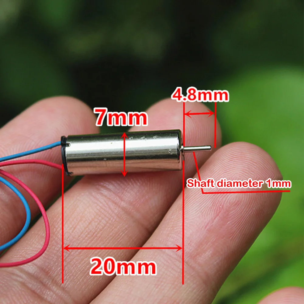 Dc 3.7V 720 7Mm * 20Mm Micro Piccolo Motore Coreless 45000Rpm Motore Ad Altissima Velocità Piccolo Rc Drone Giocattolo Hobby