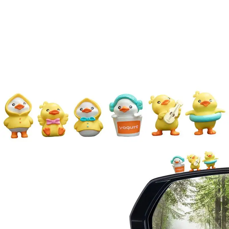 Tiny Ducks Car Ducks Cute Tiny Ducks Small Car Ducks Mini Toys Home 6Pcs Muti-Shaped Mini Ducks Prank Game Car Dollhouse