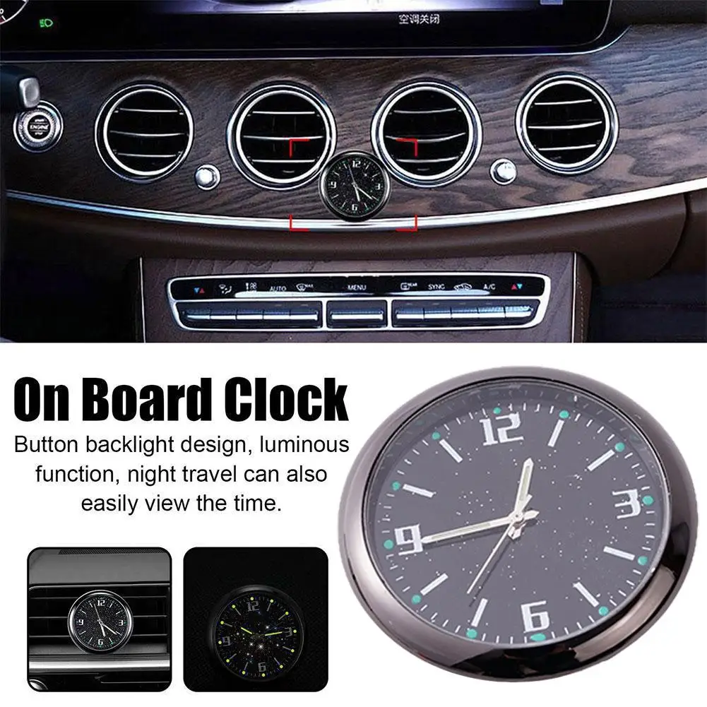 Stick On Dashboard Car Clock Mini Tiny Small Luminous Car Vent Clocks Watch For Dashboard Boat Bike Home Mini Analog Car Cl M6W2