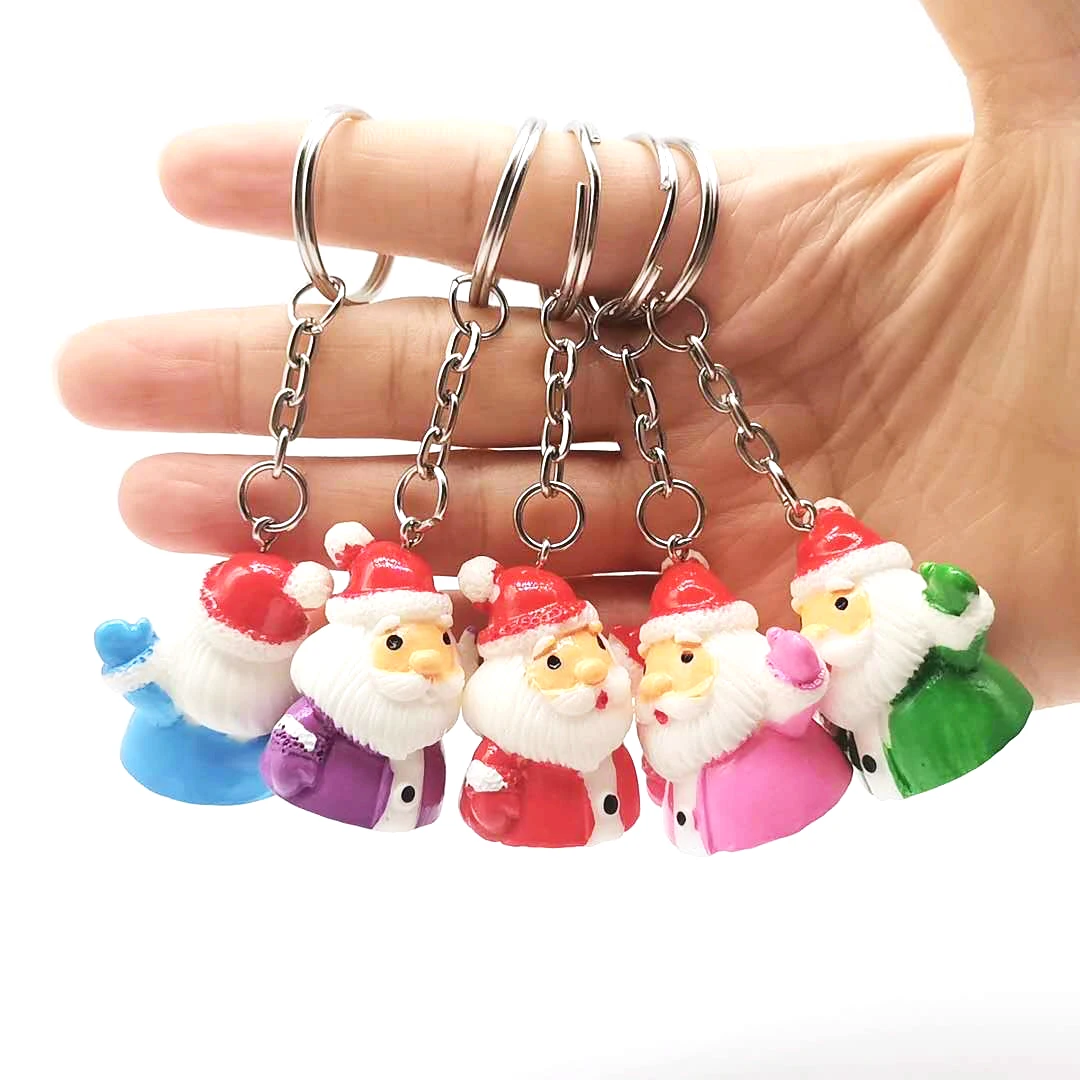 Novità Dipinta Babbo Natale Portachiavi Donna Carino Piccolo Portachiavi Su Borsa Auto Gingillo Santy Saint Nick Gioielli Regalo Di Natale