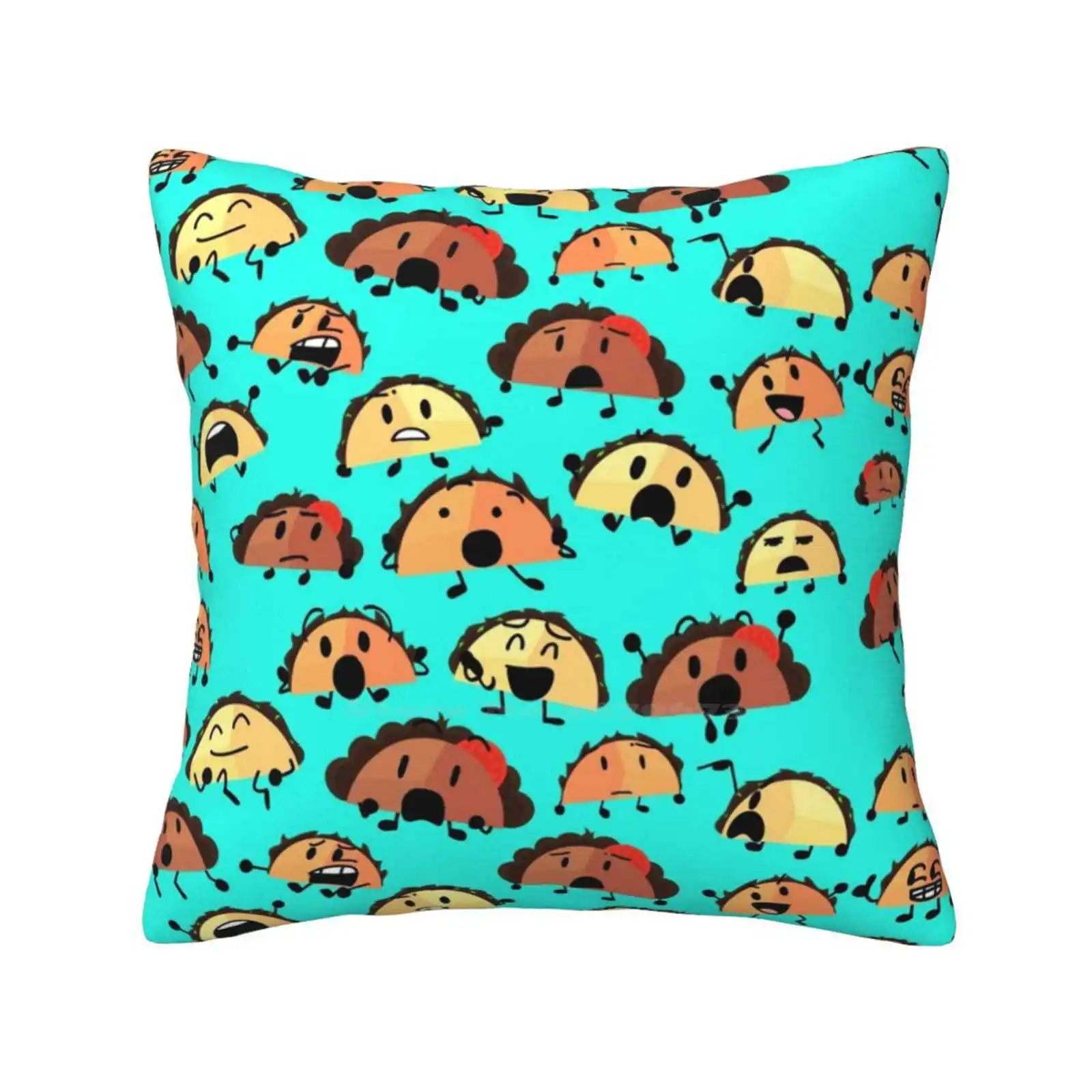 Tiny Tacos Pattern Home Sofa Car Cushion Cover Federa The Daily Object Show Tiny Taco Tales Tiny Tacos Object Show Bfdi