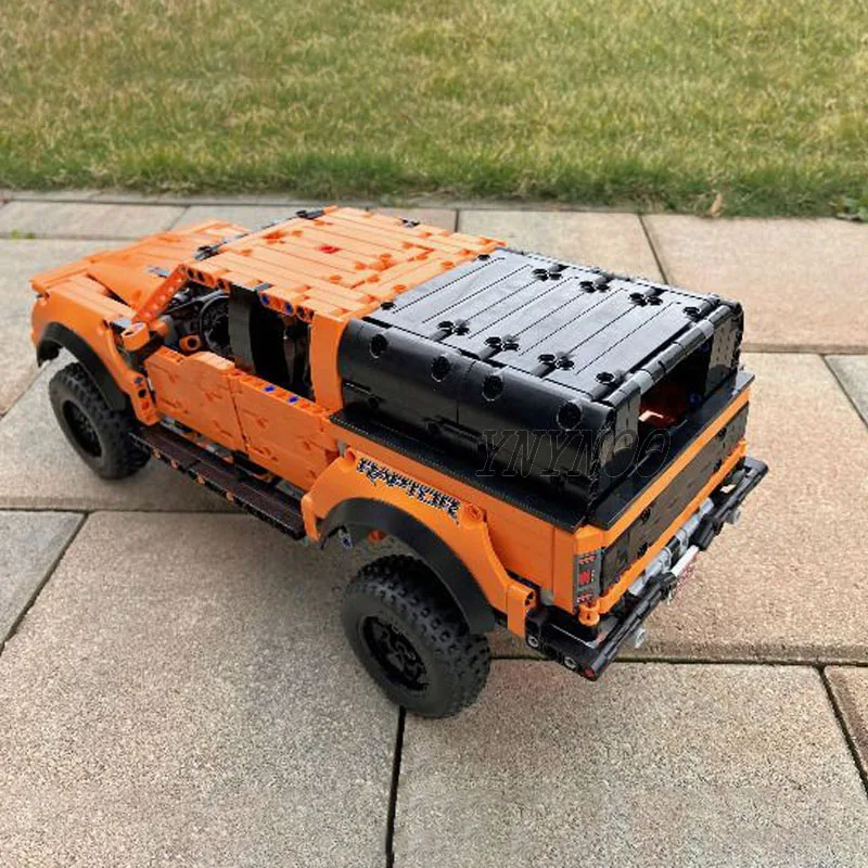 Nuovo Modello Di Gru Per Rimorchio Con Carico Tecnico Hardtop Set Moc Building Blocks Pickup Compatibili F-150 Raptor 42126 Assemblaggio Mattoni Gioca