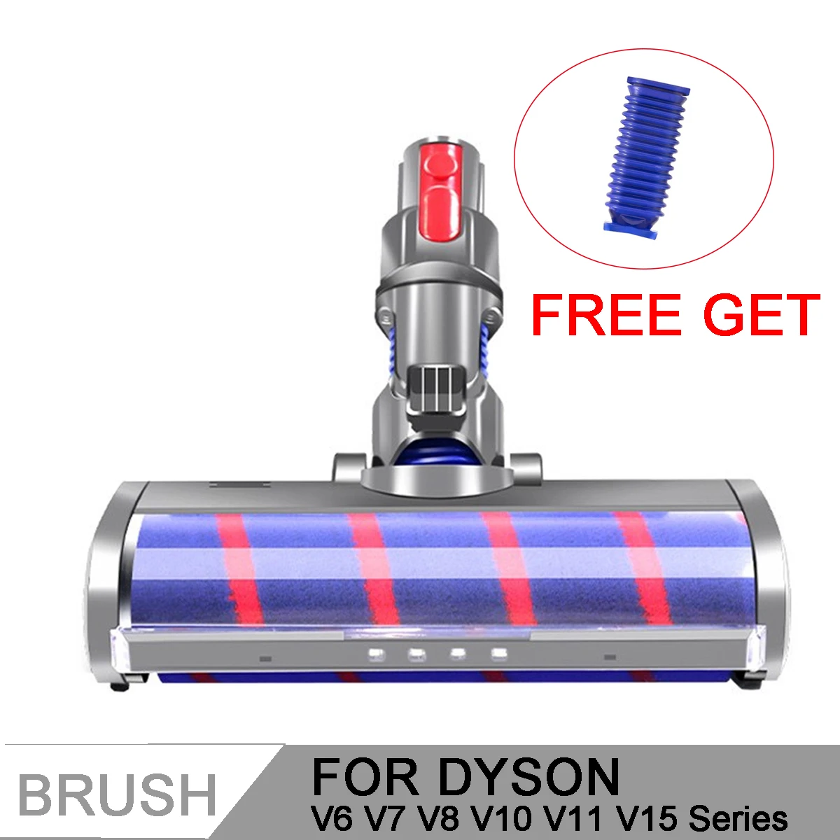 Per Dyson Electric Brush Head Suit V6 V7 V8 V10 V11 V15 Cordless Stick Aspirapolvere Sostituzione Pavimento Soft Roller Cleaner Head