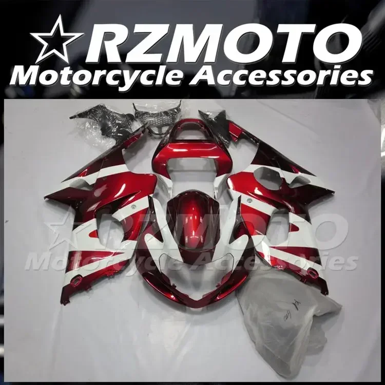 4 Regali Nuovo Kit Carene Abs Adatto Per Suzuki Gsx-R 600 750 K1 2001 2002 2003 01 02 03 Set Carrozzeria Rosso Bianco