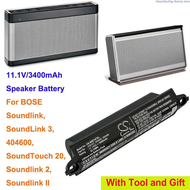 Batteria Greenbattery 3400Mah Per Bose 404600, Soundlink, Soundlink 2, Soundlink 3, Soundlink Ii, Soundtouch 20
