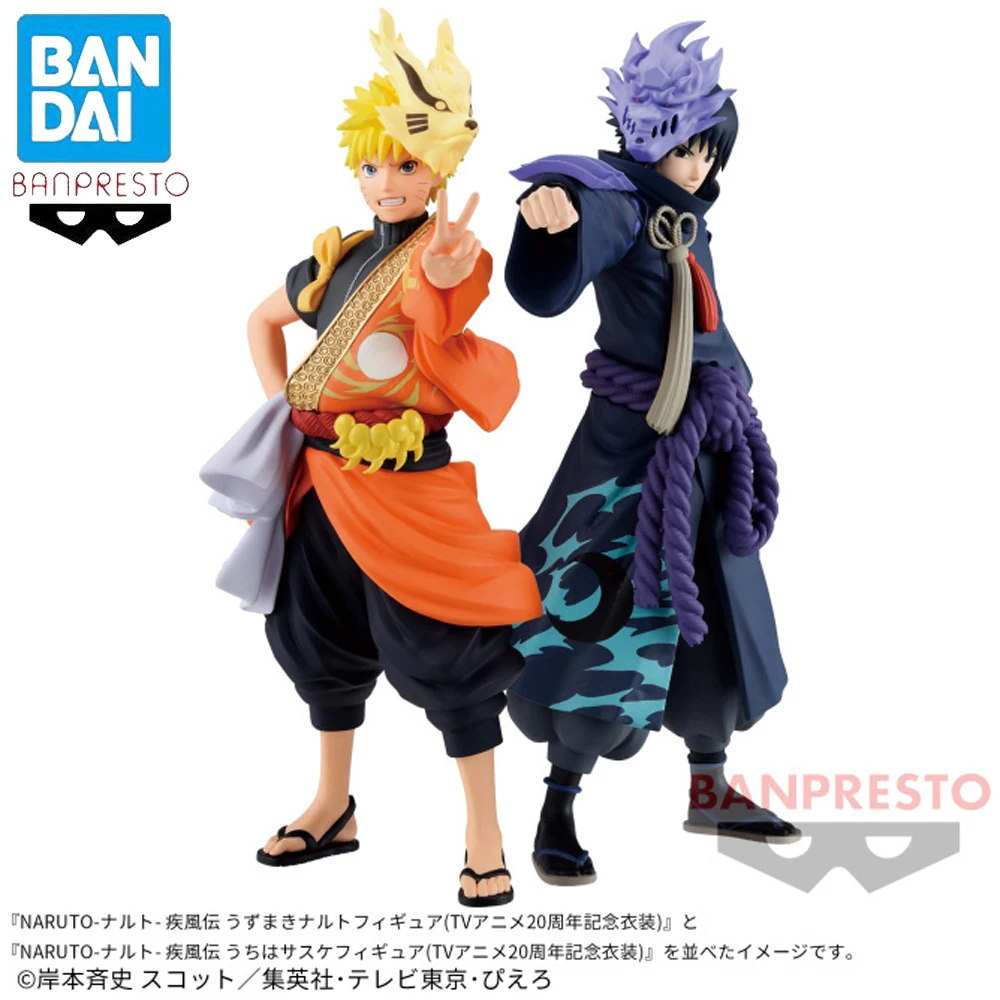 In Magazzino Originale Banpresto Naruto 20Th Anniversary Figure Uzumaki Naruto Uchiha Sasuke Figure Anime Genuine Model