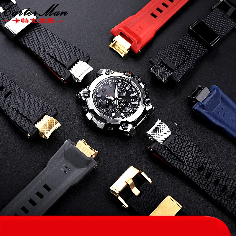 Per Il G-Shock Casio Mtg-B3000 Gold Armor Dragon Scale Steel Head Resin Cinturino In Silicone Cinturino Per Accessori Da Polso Da Uomo