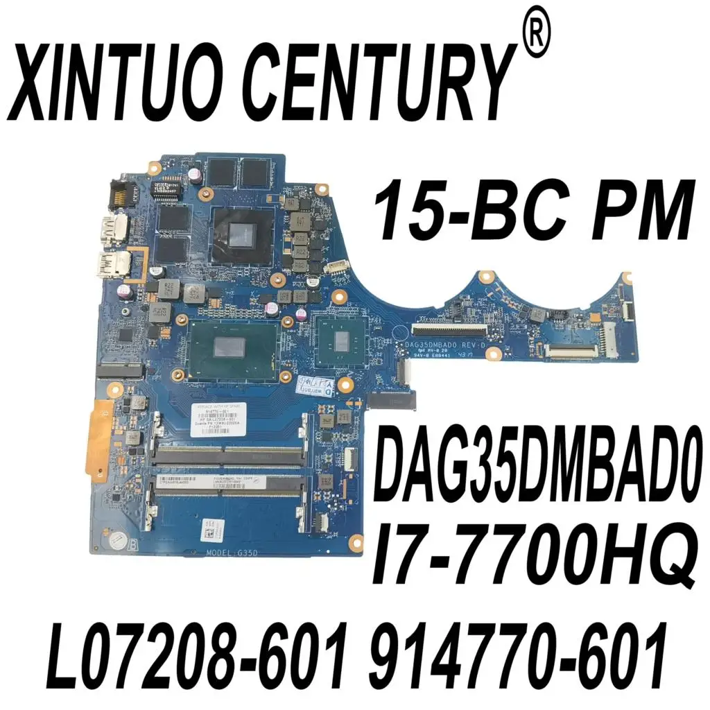 L07208-601 914770-601 Per La Scheda Madre Del Computer Portatile Hp Pavilion 15-Bc Muslimcon I7-7700Hq Cpu Gtx1050 Gpu Ddr4 Testato Al 100%