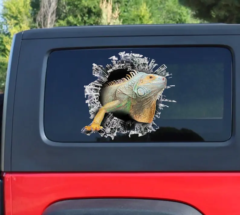 Adesivo Per Finestra Iguana, Decalcomania Per Finestra Iguana, Adesivo Divertente Per Iguana