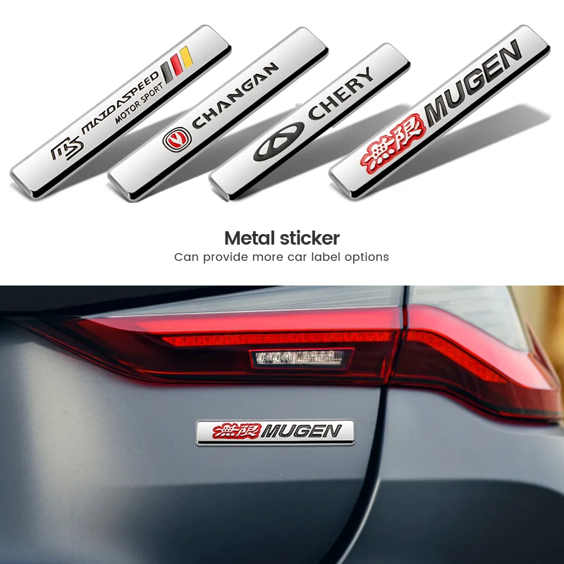 1/2Pcs Car Logo Emblem Metal Bar Sticker Car Fender Body Window Decal Decoration Per Toyota Chr Yaris Corolla Hilux Rav4 Celica