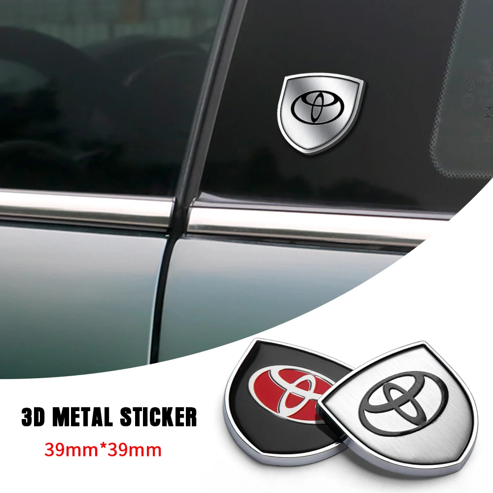 3D Meta Car Sticker Auto Door Shield Emblem Car Body Badge Sticker Per Toyota Corolla Yaris Chr Auris Rav4 Land Cruiser Camry