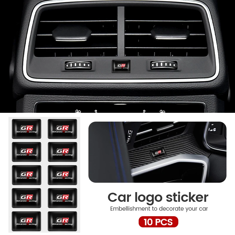 3D Resin Car Gr Sport Gazoo Racing Emblem Sticker Decor Badge Decal Interior Styling Per Toyota Trd Corolla Rav4 Yaris Chr Hilux