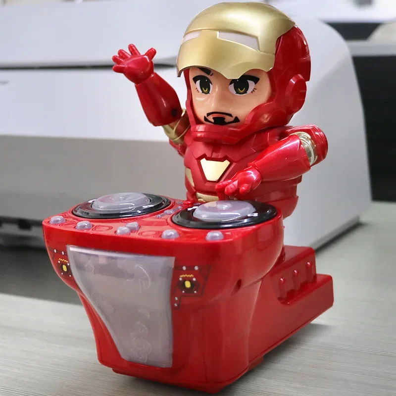 Marvel Dancing Diy Iron Man Robot Figures Action Music Shiny Electronic Marvel Superhero Model Kids Birthday New Year Gift Toys