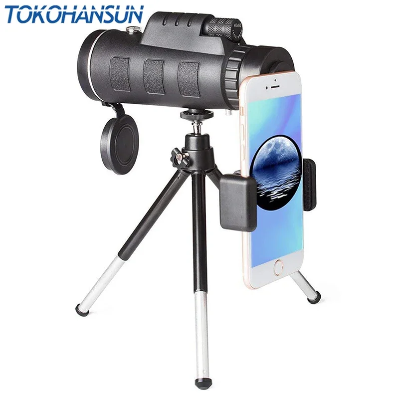 40 X60 Hd Telescopio Monoculare Fotocamera Del Telefono Zoom Starscope Treppiede Telescopio Clip Del Telefono Per Accessori Da Campeggio All'Aperto