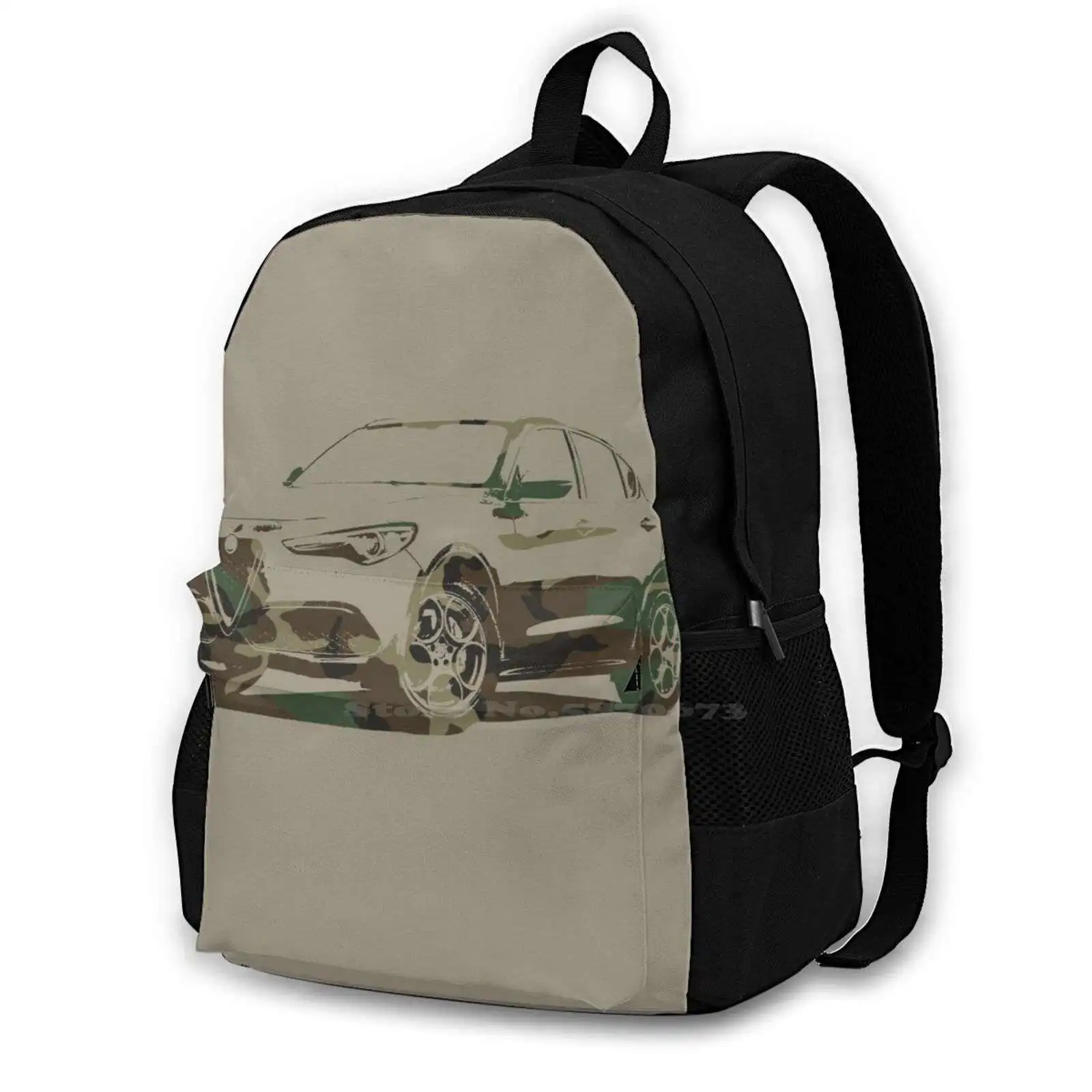 Alfa Romeo Stelvio Borsa Quadrifoglio Zaino Per Uomo Donna Ragazze Adolescente Nero Alfa Romeo Stelvio Carro Sovralimentato Gle63