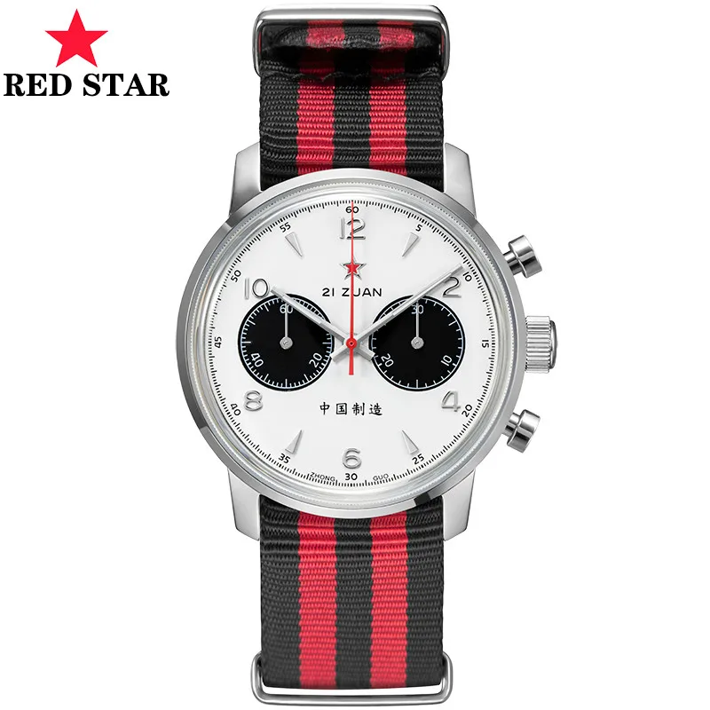 Red Star 42Mm Men Pilot Chronograph Orologio Meccanico Zaffiro St1901 Movimento Air Force Aviation 1963 Orologi 21 Zuan