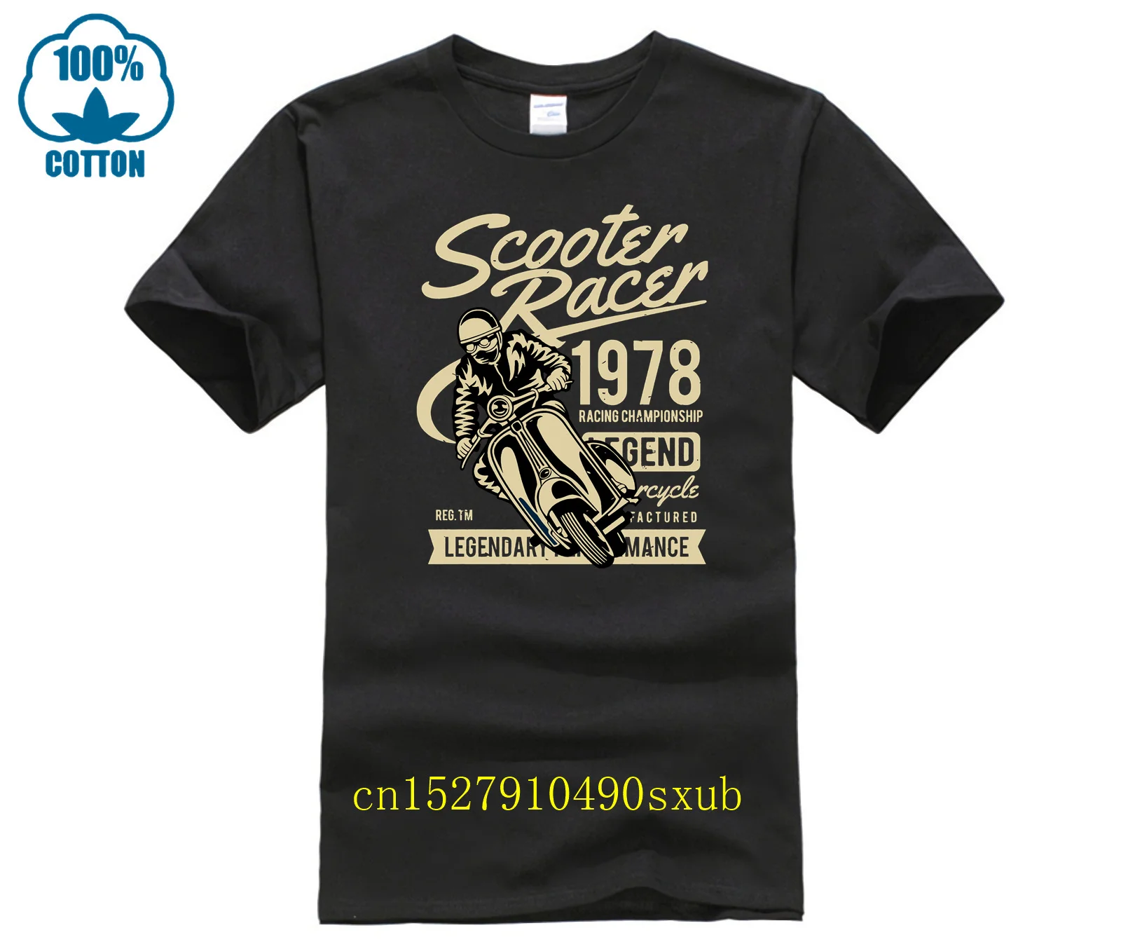 Scooter T-Shirt Racer Mens Divertente Mod Vespa Bike Logo Top