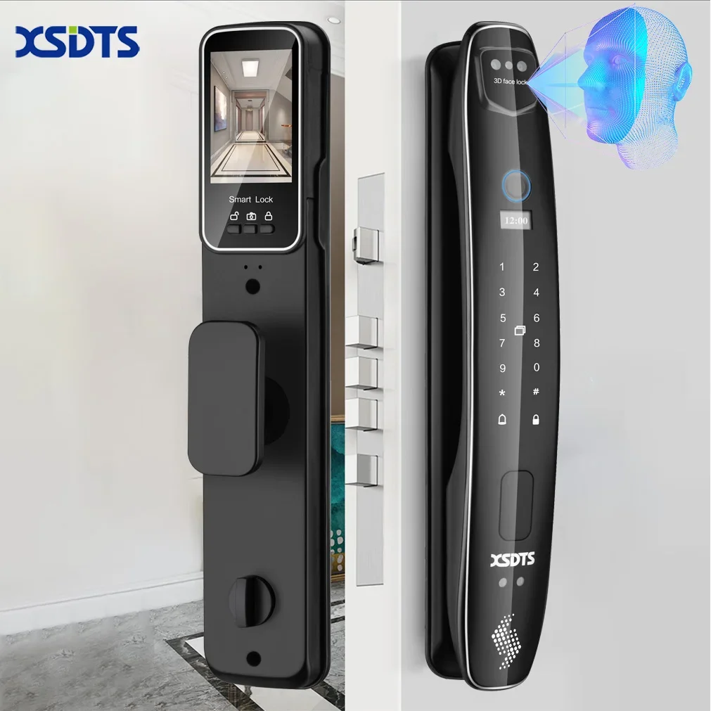 Wifi 3D Face Smart Lock Telecamera Di Sicurezza Monitor Intelligent Fingerprint Password Serratura Biometrica