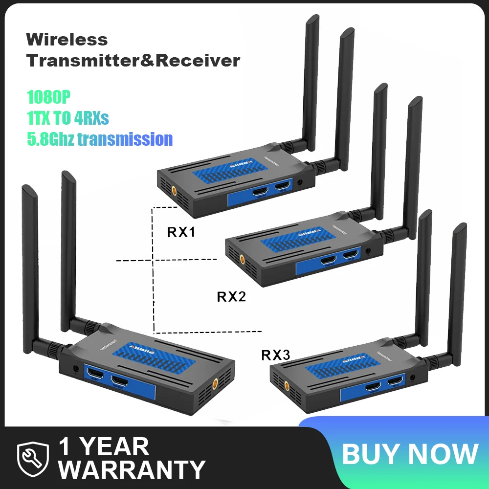 200M Wireless Hdmi Extender Trasmettitore Video Ricevitore Splitter Schermo Per Yolobox Pro Live Streaming Ps4 Fotocamera Pc A Tv