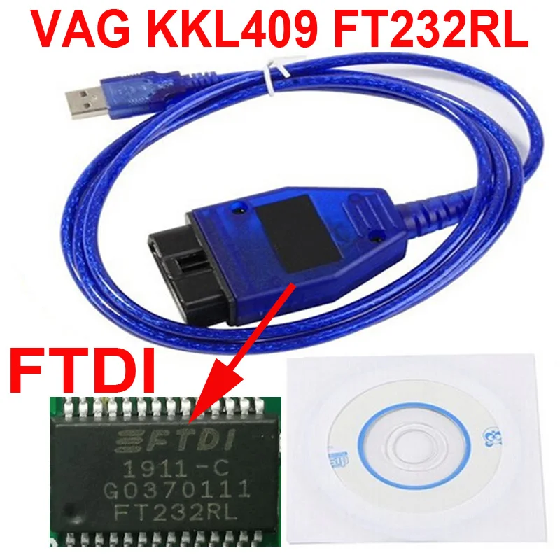Per Vag-Com Kkl 409 Interfaccia Diagnostica Con Chip Ftdi Vag-Kkl 409 Vag Com Cable 409 Vag-Com Strumento Diagnostico Vag