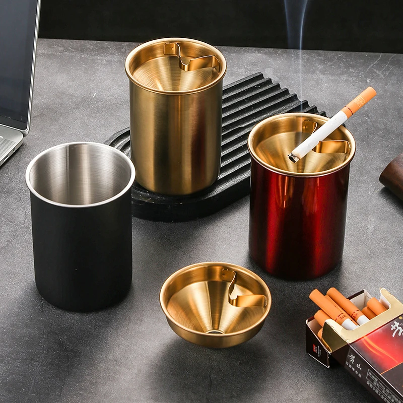 Ashtray Car Retardant Cigarette Smoke Holder Funnel Home Office Accessories Windproof Smokeless Ash Cup Auto Decor