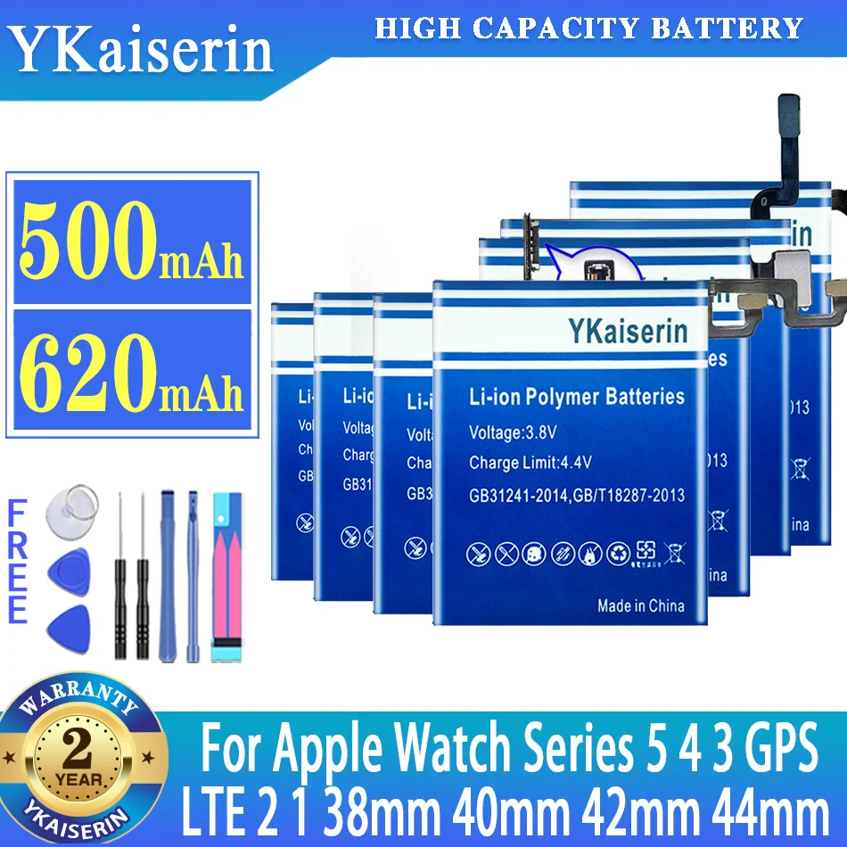 Batteria Ykaiserin Per Apple Watch Iwatch Series 5 4 3 Gps + Lte 2 1 38Mm 40Mm 42Mm 44Mm Per Apple Watch S5 S4 S3 S2 S1 Batteria