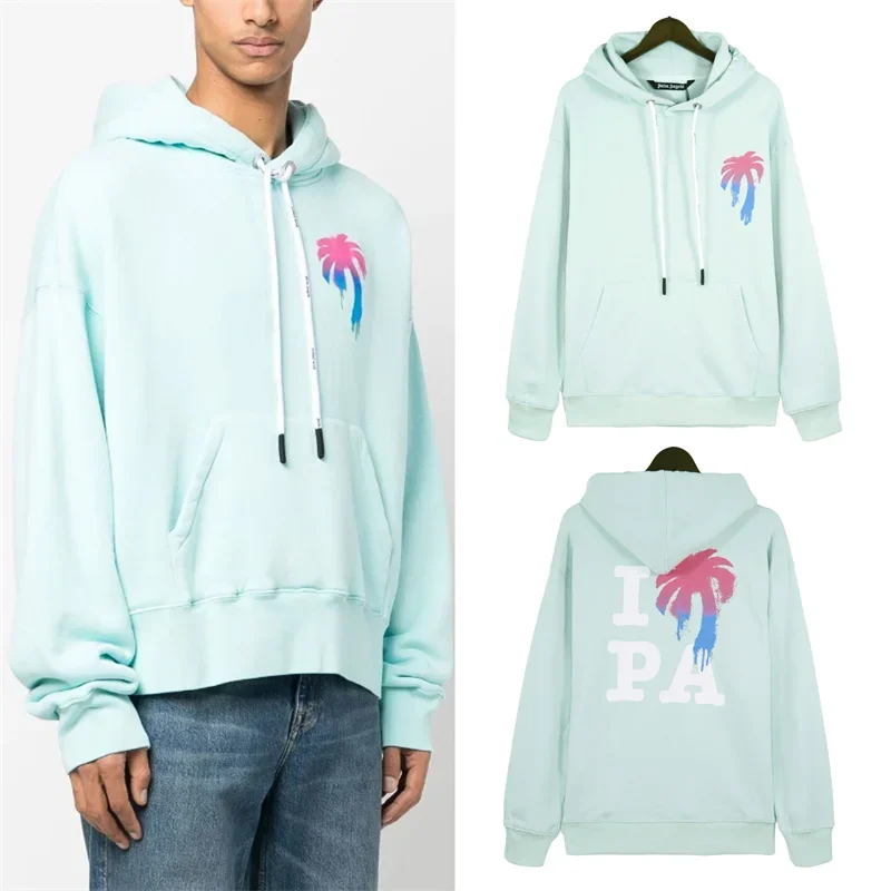 2024 Palm Angels Uomo Donna Amanti Moda Casual Lettera Logo Felpa Angels Streetwear Felpa Con Cappuccio Allentata Modello Squalo