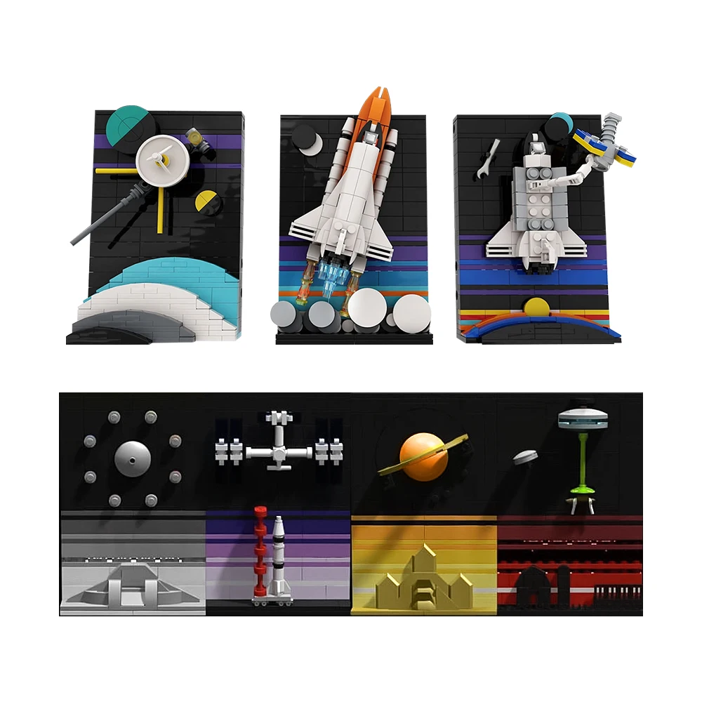 Moc Tales Of The Space Age Building Blocks Set Per Adulti Amanti Dell'Astronomia Modello Space Station Planet Bricks Shuttle Launch Gift Toy