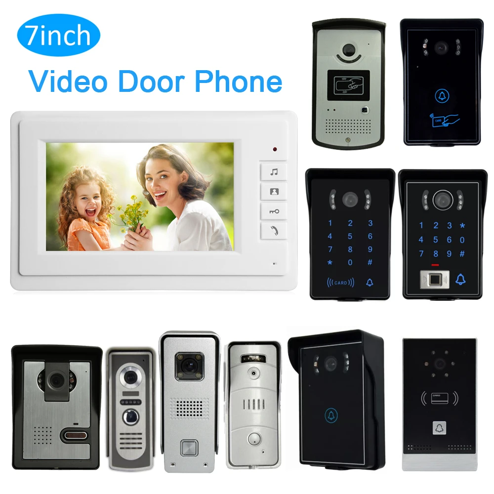 1 Set Smart Home Wire Door Citofono Per Casa Display Lcd Da 7 Pollici Videocitofono Talk-Back Per Visitatore Tack-Back Id Card