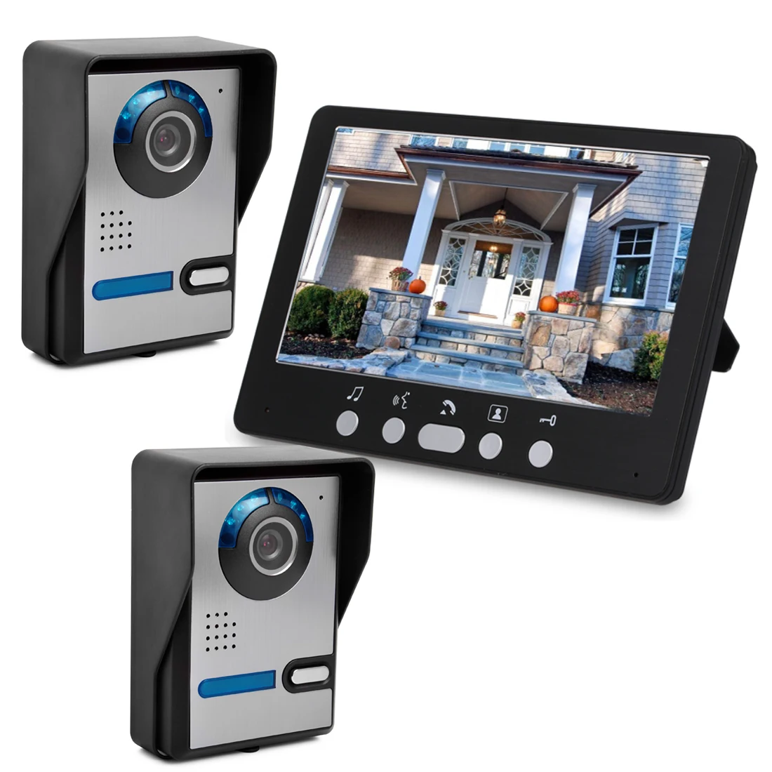 Sysd- 7 "Videocitofono Campanello Kit Citofono Videocitofono Citofono Con Videocamera Ir Esterna Impermeabile