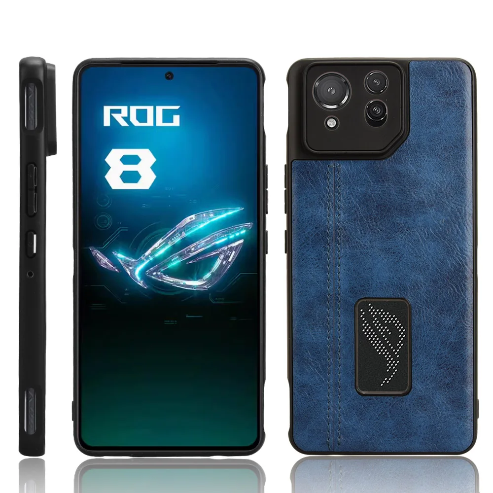Per Asus Rog Phone 8 Pro Rog 8 Pro Custodia Con Cuciture In Pelle Pu Rog Phone 8 Rog 8 Pc Protezione Posteriore Rigida Copertura Del Telefono Fondo