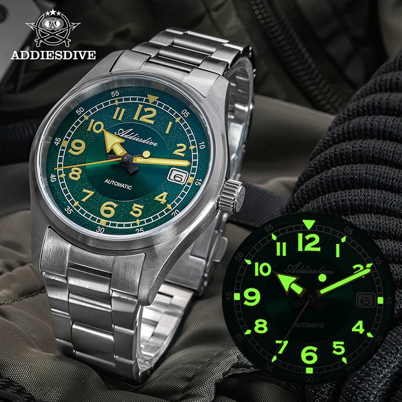 Addiesdive Top Brand Orologio Meccanico Automatico Ad2055 39Mm Nh35A Orologi Di Lusso Semplici 200M Orologio Da Polso Luminoso Subacqueo Per Uomo