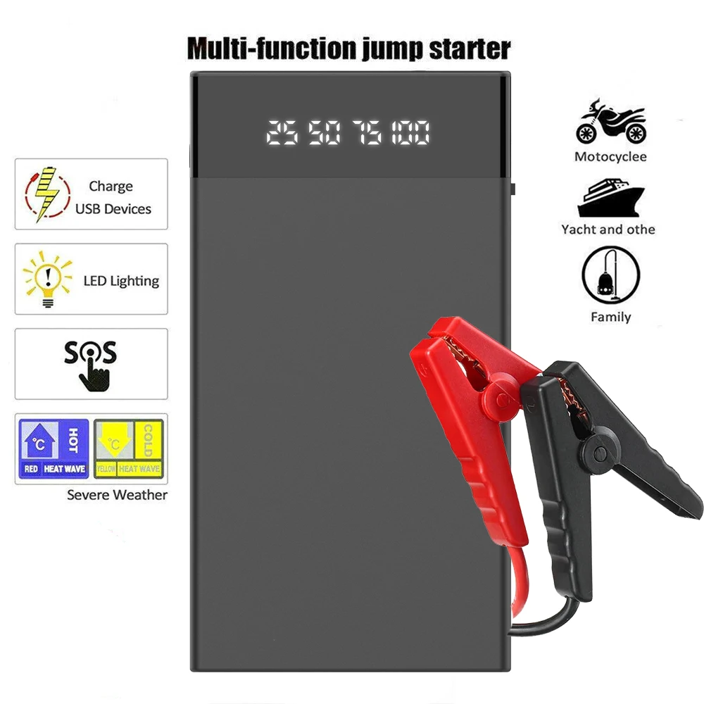 Jump Starter Caricabatteria Per Auto 600A Per Auto Power Bank Booster 12V Dispositivo Di Avviamento Benzina Diesel Car Jump Starter Power Bank