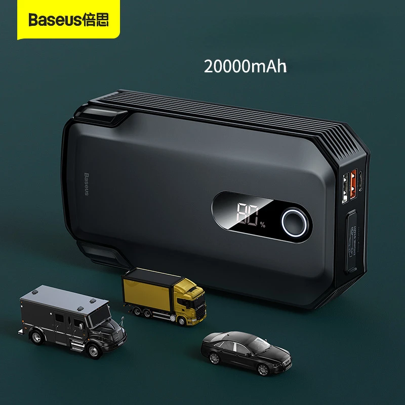 Baseus New Car Battery Emergenza Jump Starter Alimentatore 12V Accendino Artefatto Auto Car Rescue Electric Power Bank Super Energy