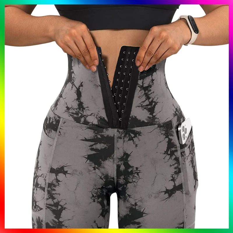 Leggings Da Donna Fitness Yoga Pants Skinny Sports Gym Running Mesh Patchwork Yoga Elasticity Athletictie Dyeing Pants Deportivas