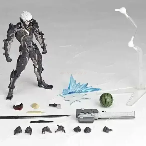 Kaiyodo L'Ocedo Yamaguchi 140 Ex Metal Gear Action Figure Mgs Raiden Metal Gear Rising Rising Thunder Hand Doll Toy Kid Gift