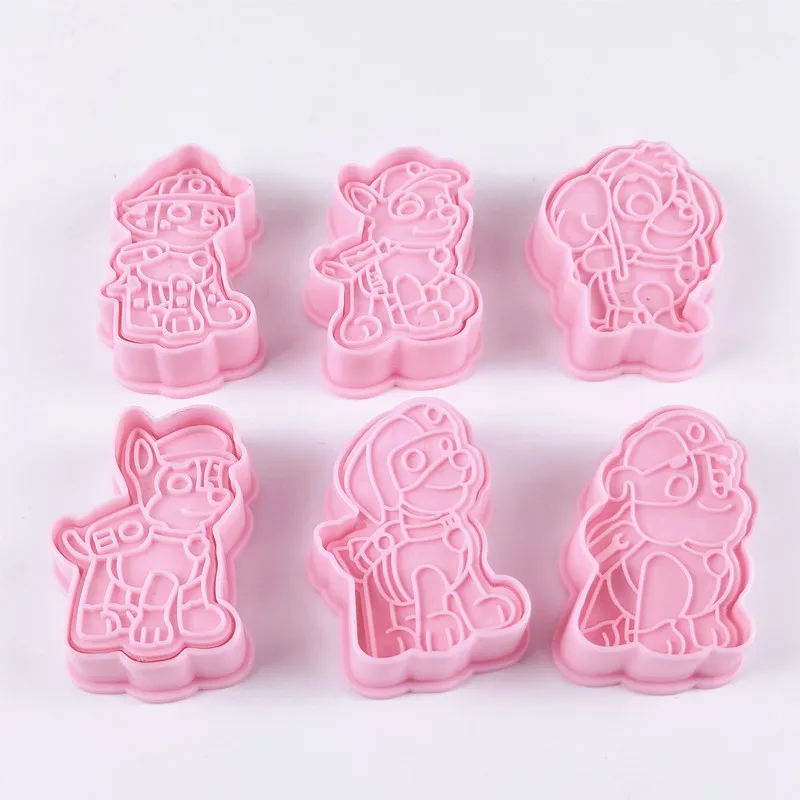 Paw Patrol Cake Tooling Anime Figure Chase Skye Macerie Cookie Mold Glassa Cracker Press Mold Cutter Plastica Strumenti Di Cottura Fai Da Te