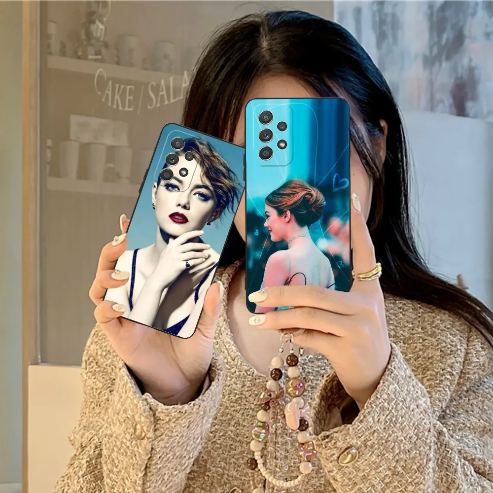 Emma Stone Mobile Cell Phone Case For Samsung Galaxy A91 70 54 53 52 34 24 21 Note 20 10 M54 Plus Ultra 5G Black Cover Funda