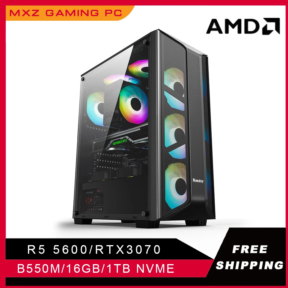 Mxz Gaming Pc Ryzen 5 5600 Rtx3060Ti/3070 Gddr4 1Tb Nvme Computer Desktop Per Unità Di Sistema Pc Personalizza Pc Gamer Completo