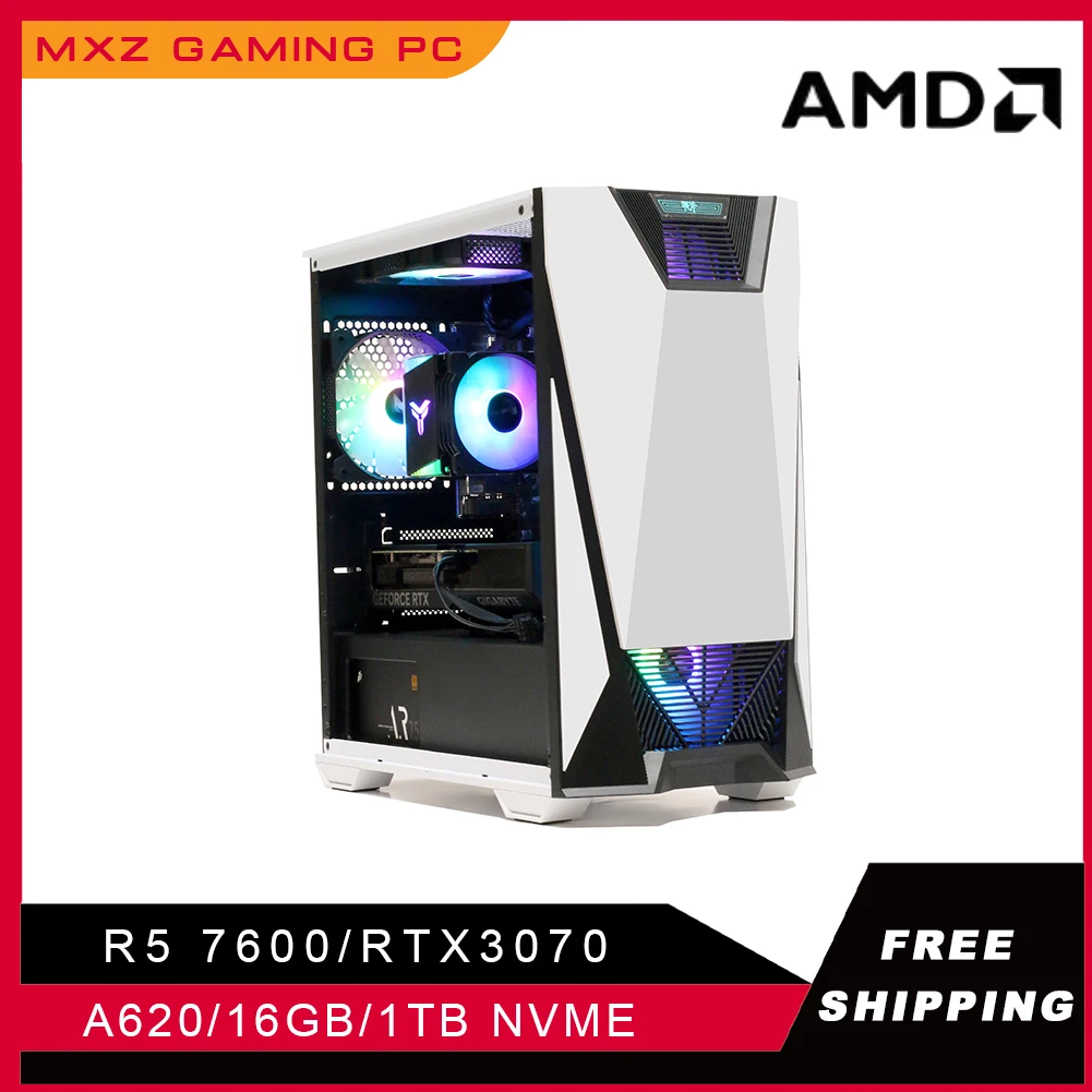 Mxz Gaming Pc Ryzen 5 7600 Rtx4070/3070 1Tb Nvme Computer Desktop Per Unità Di Sistema Pc Personalizza Pc Gamer Completo
